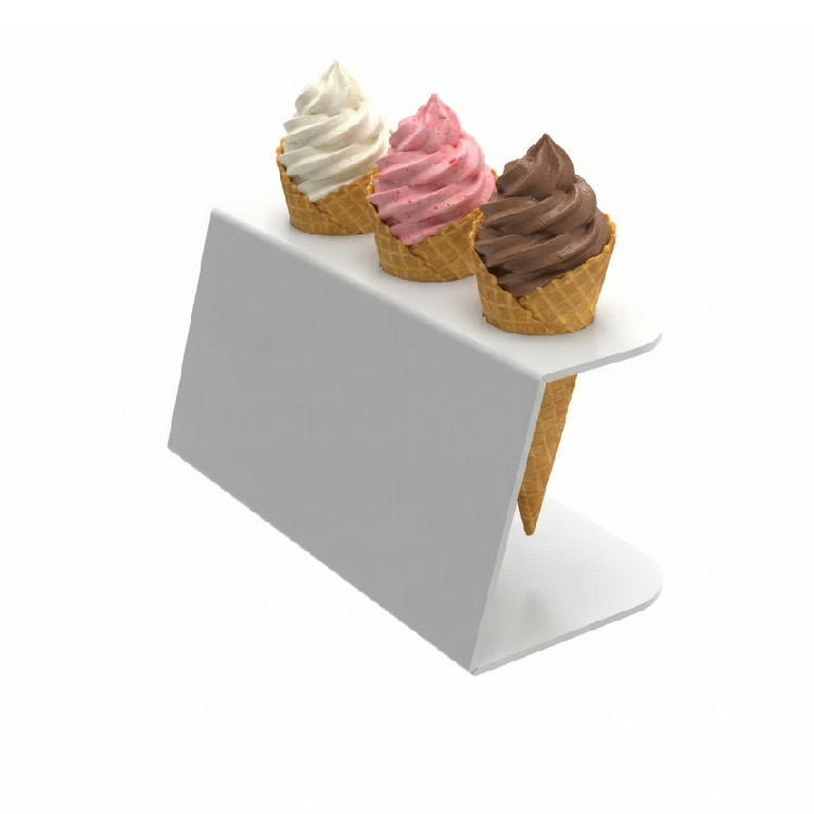 Підставка EKOSTAR для вафельного ріжка на 3шт. Біла, фото 1