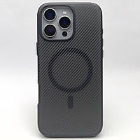 Чохол Magsafe на iPhone 14 PRO Acrylic carbon texture cover на айфон 14 ПРО чорний магнітний black matte