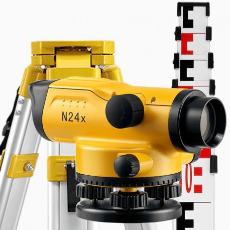 Нівелір оптичний Nivel System N24X + штатив + рейка 5 м – професійний комплект для точних вимірювань, фото 1