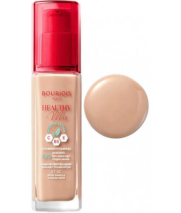 Тональна основа Bourjois Healthy Mix №51.5 rose vanilla 30 мл, фото 1