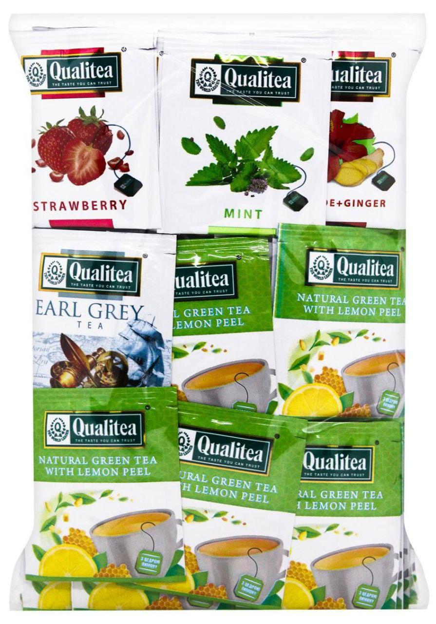 Чай Qualitea Фруктове Асорті 100 пакетиків по 2г (5 видів по 20шт)