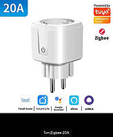 Розумна розетка Zigbee 3.0 Tuya Smart Home 20A з моніторингом енергоспоживання (Zigbee Edition)