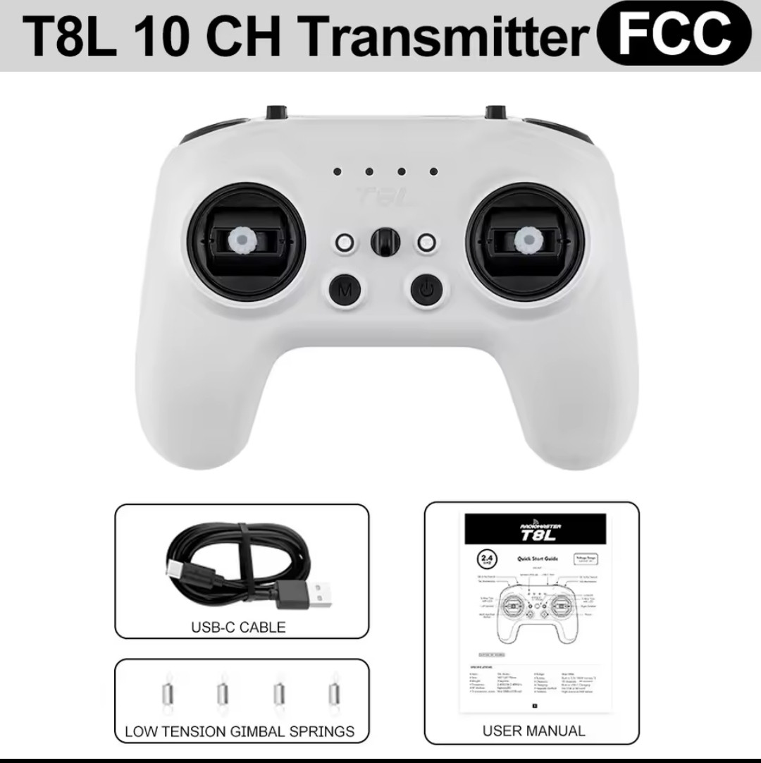 Пульт Radiomaster T8L ELRS Білий Апаратура Open Source З Hall-Стиками, Портативний для FPV-Дронів І RC-Моделів