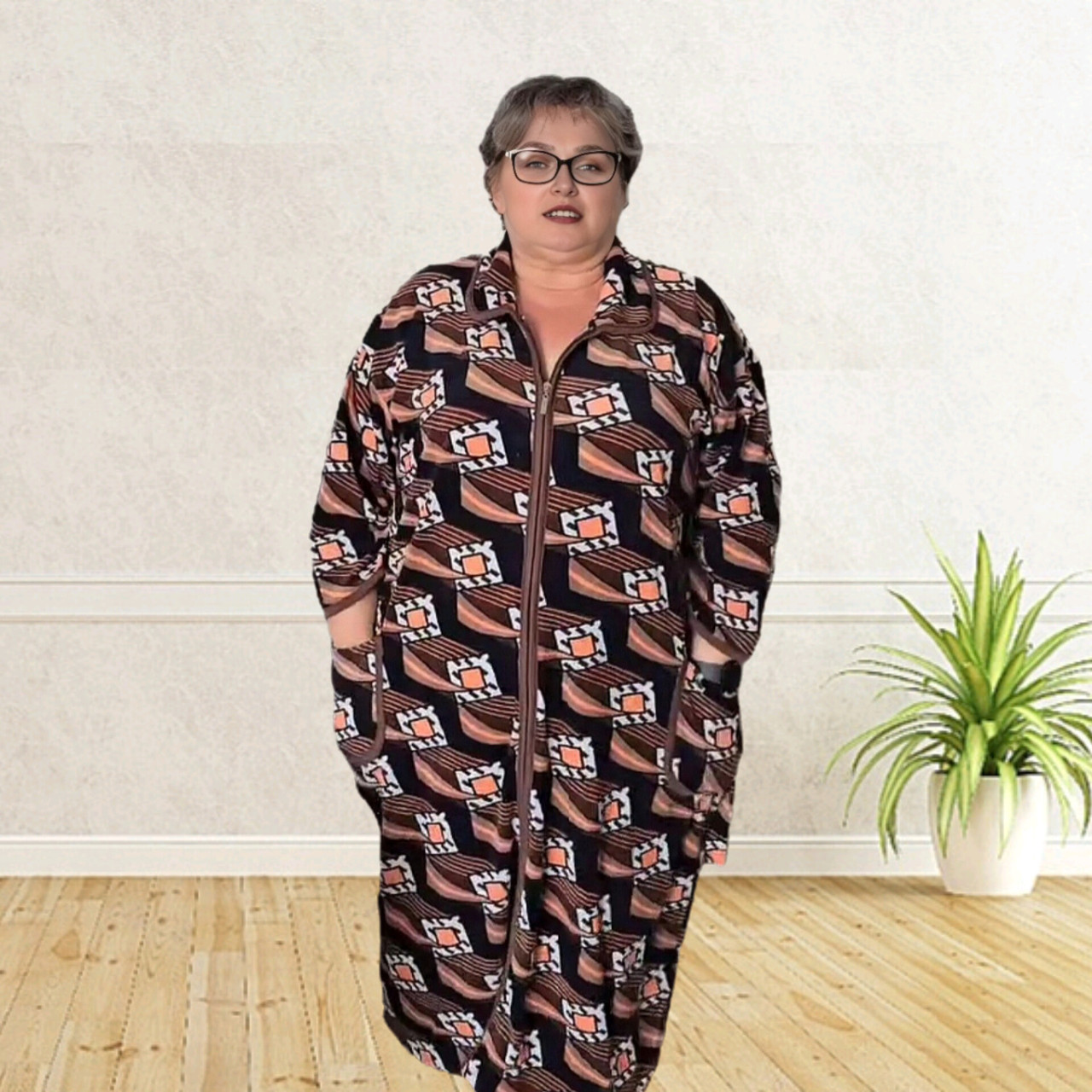 Велюровий халат дуже великі розміри, фото 1