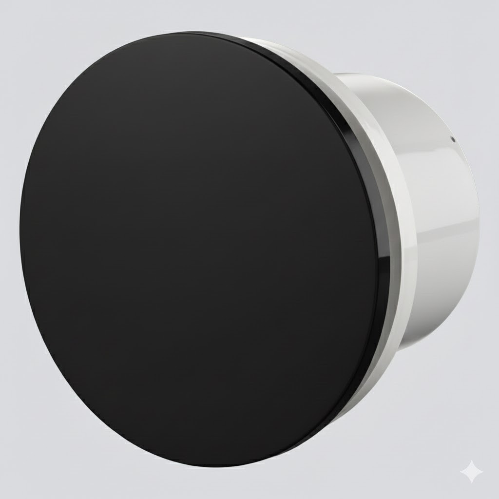 Вентилятор Вентс РО 100 ТК з таймером та клапаном ЧОРНИЙ  BACE Design Concept