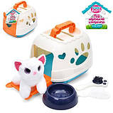 Іграшка кіт у переносці плюшевий котик набір аксесуарів для дітей 11 см переноска улюбленець, фото 2