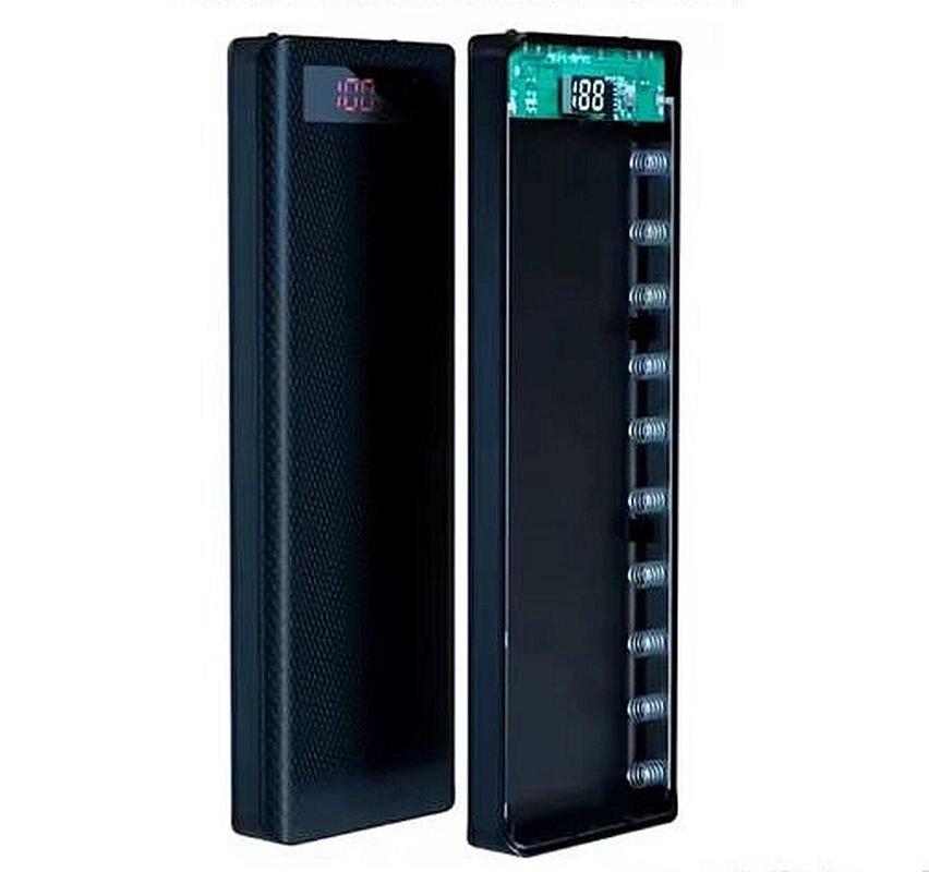 Корпус Power Bank на 10 акумуляторів 18650 з дисплеєм, black, фото 1
