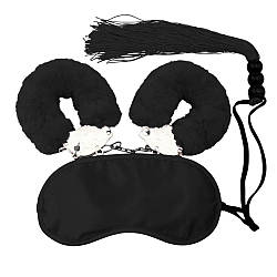 Набір БДСМ DS Fetish маска, наручники, флогер міні, чорний 18+