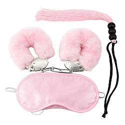 Набір БДСМ DS Fetish маска, наручники, флогер міні, рожевий 18+