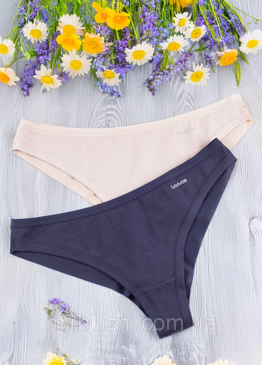 Трусики LaVivas синій-бежевий L упаковка 2 шту, арт.20316(V5) (коттон, бразилиана)