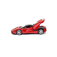 Машинка металева Laferrari Bburago 1:24, червона феррарі лаферрарі, капот відкритий, 13*5*3 см (18-26001), фото 7