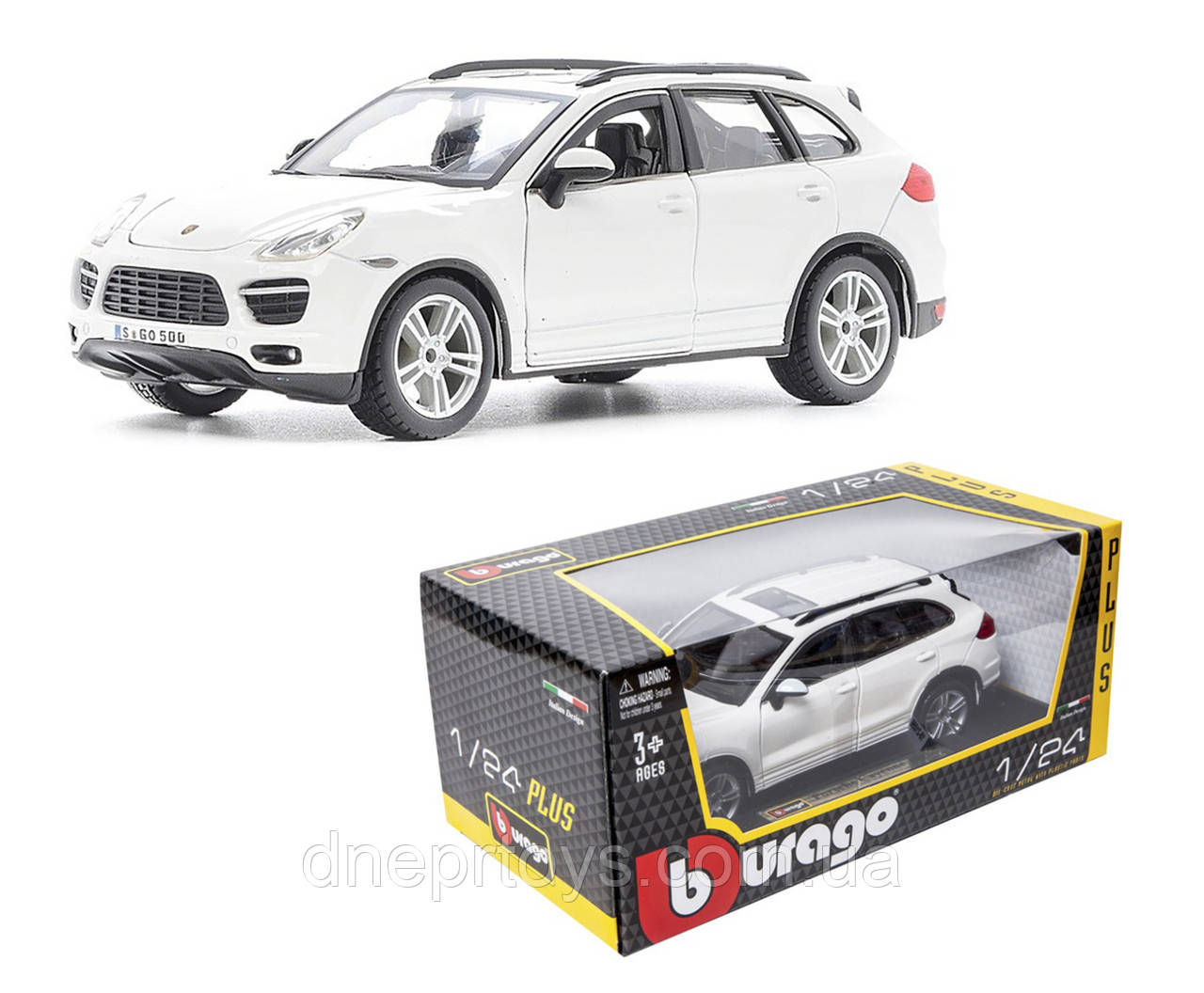 Машинка металева Porsche Cayenne Turbo Bburago,  Порше Кайен білий 11*12*24 см (18-21056), фото 1