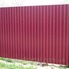 Профнастил вишневого кольору., фото 1