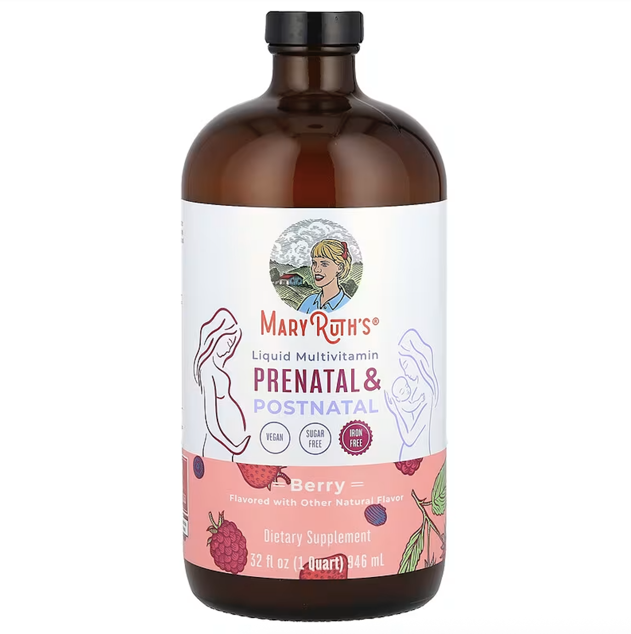 MaryRuth's, рідкі мультивітаміни для вагітних і післяпологових періодів, ягоди, 946 мл, фото 1