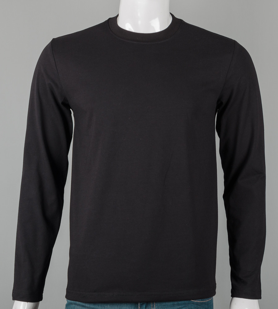 Лонгслів чоловічий 2600л (Уп.4шт M-XXL), Чорний, фото 1