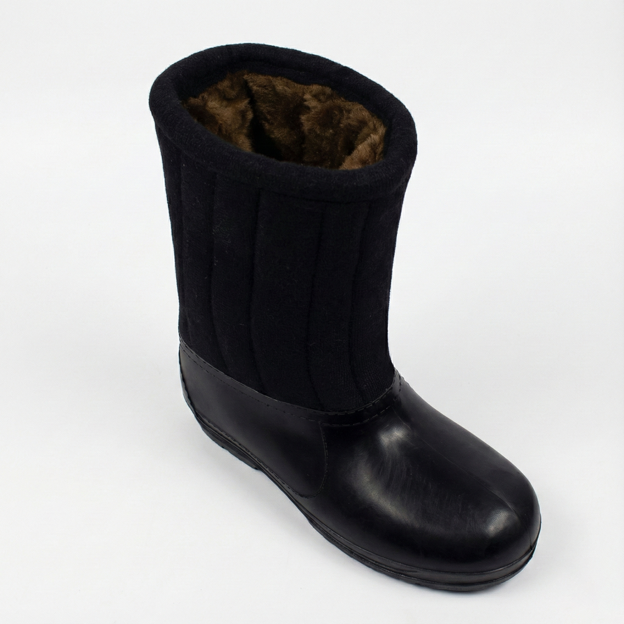 Бурки (валенки шиті) повстяні чорні з гумовими гарошами (38 - 45), фото 1