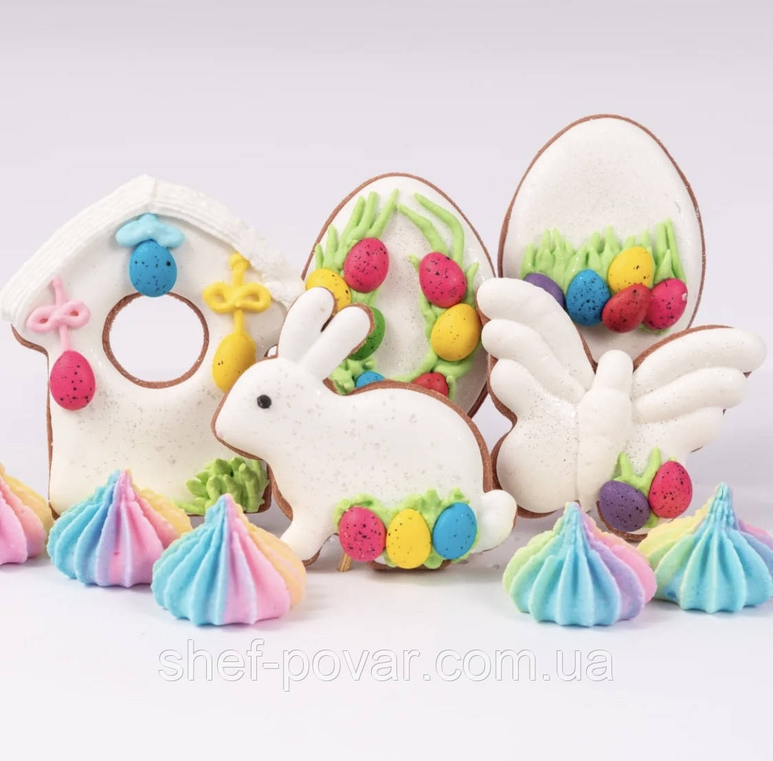 «Весела Великодня N5" (Метелик і годівниця) кондитерський декор, фото 1