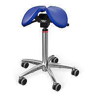 Salli Chin Tilt (Синий екошкіра) — ергономічний стілець-сідло з механізмом нахилу (made in Hong Kong)
