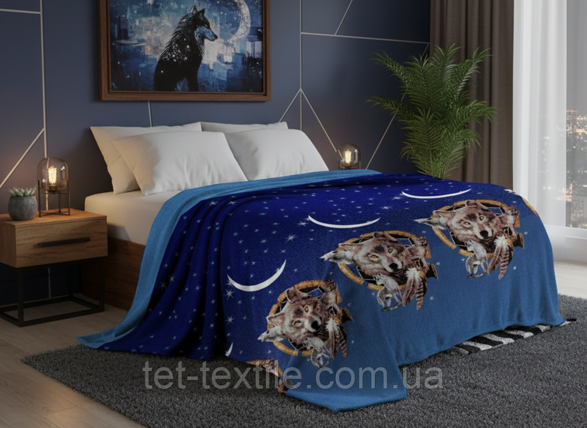 Плед з мікрофібри Велсофт Вовк ловець снів 160х210 см