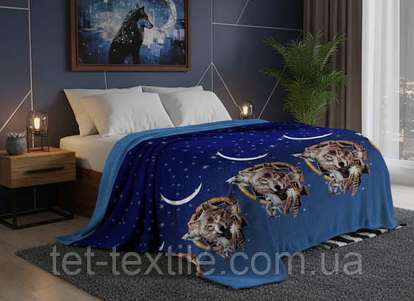 Плед з мікрофібри Велсофт Вовк ловець снів 160х210 см, фото 1