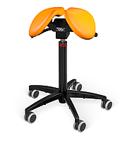 Salli Chin Tilt (Помаранчевий екошкіра) — ергономічний стілець-сідло з механізмом нахилу (made in Hong Kong)