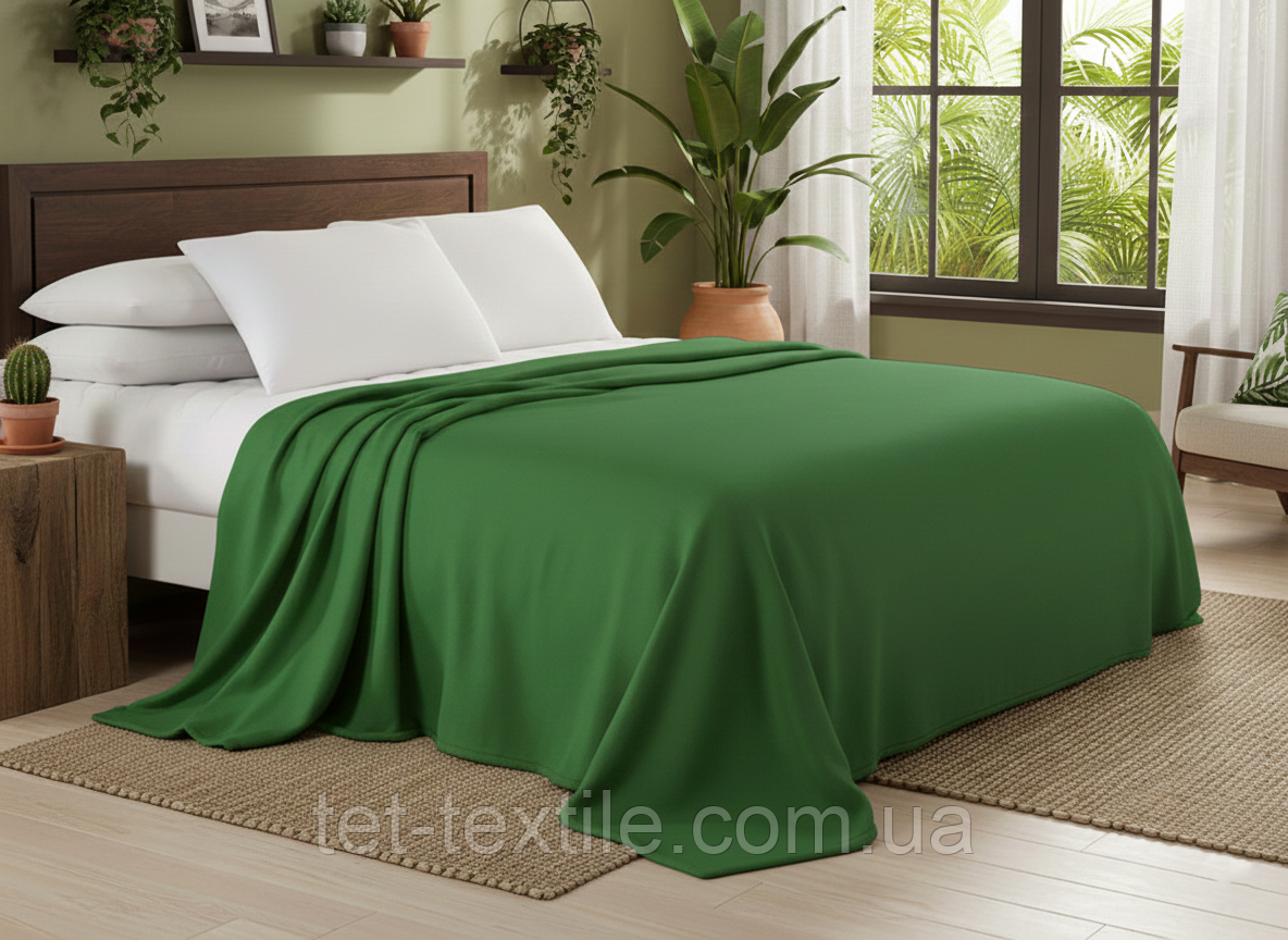 Плед з мікрофібри Велсофт оливковий 160х210 см