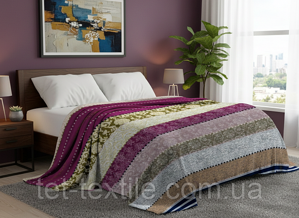 Плед з мікрофібри Велсофт Різнокольоровий вінтаж 160х210 см, фото 1