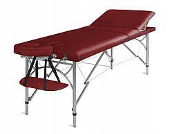 Масажний стіл три-сегментний алюмінієвий 70 см 6 кольорів Бордовий