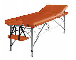 Масажний стіл три-сегментний алюмінієвий 70 см 6 кольорів Жовтогарячий