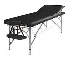 Масажний стіл три-сегментний алюмінієвий 70 см 6 кольорів Чорні