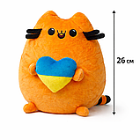 М'яка іграшка кіт Пушин з серцем 26 см оранжевий пушин кіт іграшка для дітей і дорослих Dreamtoys, фото 2