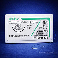 Шовний матеріал Dafilon USP 2/0(3), 75 см, игла DS30