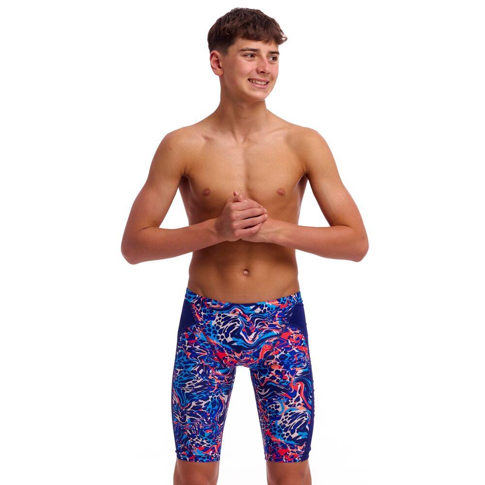 Плавки довгі джамери для плаванння Funky Trunks Boy's Mad Cat Training Jammers (FTS003B72236) розмір 22 (6-7 років) Скажений кіт, фото 1
