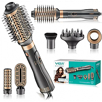 Фен стайлер для укладання волосся 6в1, 1000 Вт + 6 насадок, від мережі, VGR V-491/Фен-щітка для завивання волосся