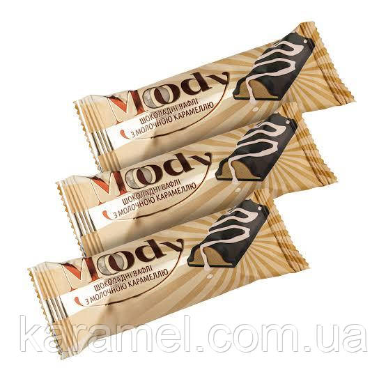 Цукерки "Mody" вафельні з молочною карамеллю, 100 г., фото 1