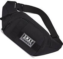 Сумка бананка через плече та на пояс MADORU, маленька барсетка для телефона, чорна, поясна сумка, кросбоді, мінісумка