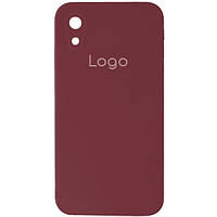 Чохол Silicone Case Square Full Camera для iPhone Xr 37.Rose Red