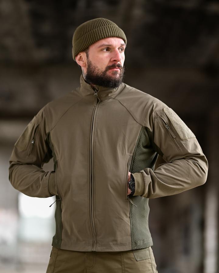 Чоловіча куртка YEREN Hunter Gen.2 олива демісезонна з вентиляцією та 6 кишенями ТР6601 ТМ, фото 1