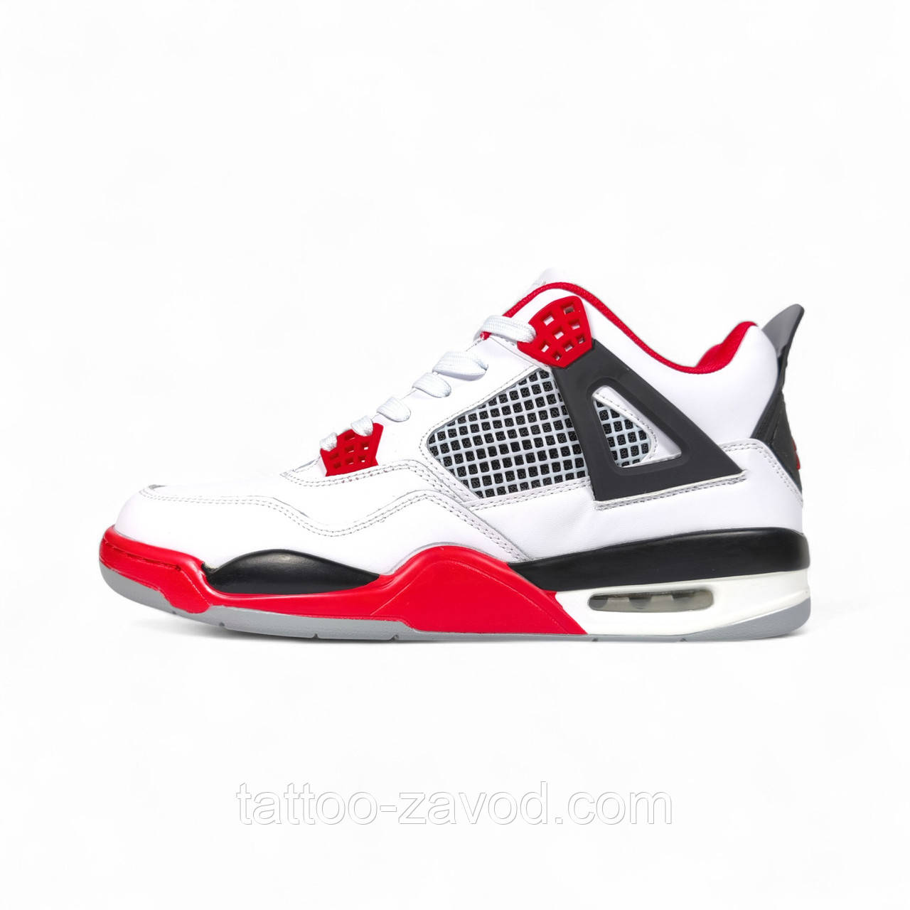 Nike Air Jordan 4 Retro White Red Black, фото 1