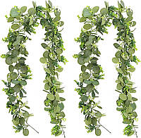 Набор из 2 искусственных веток эвкалипта 1,5 м для декора свадеб интерьера фотозон и мероприятий