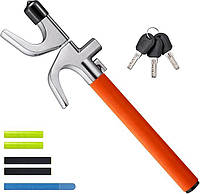 Замок на кермо AstroAI протиугінний пристрій з 3 ключами регульований помаранчевий для позашляховиків та вантажівки.