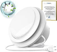 Витяжний вентилятор Slueli 100мм 34дБ потужний для ванної кімнати білий IPX4 із зворотним клапаном