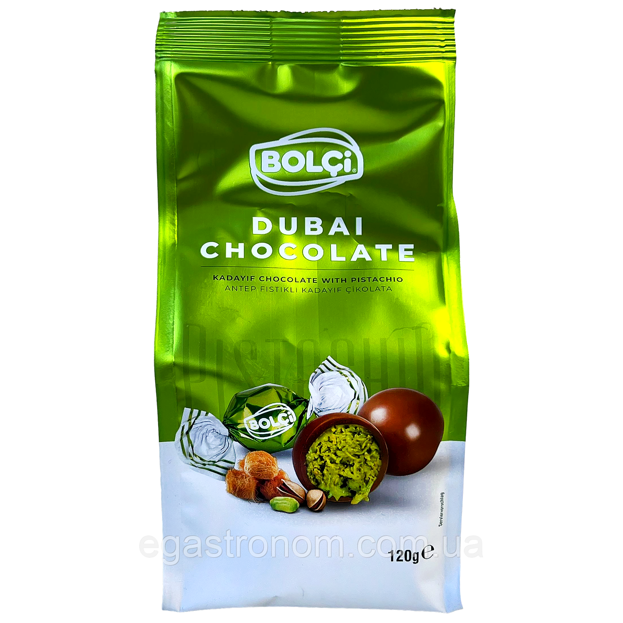 Шоколадні цукерки Дубайські з фісташкою Болчі Bolci 120g 60шт/ящ (Код: 00-00018564), фото 1
