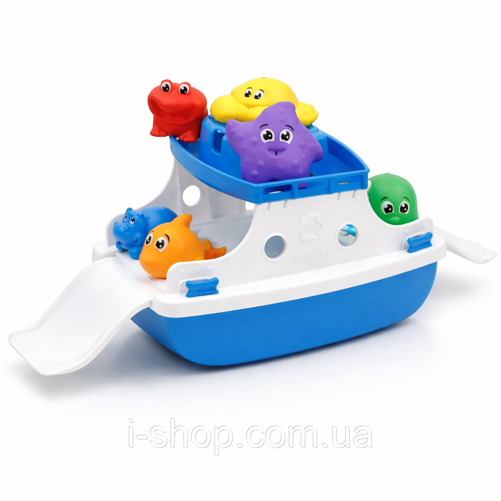 Іграшка для купання корабель з морськими тваринами Технок кораблик дитяча іграшка для купання малюків, фото 1