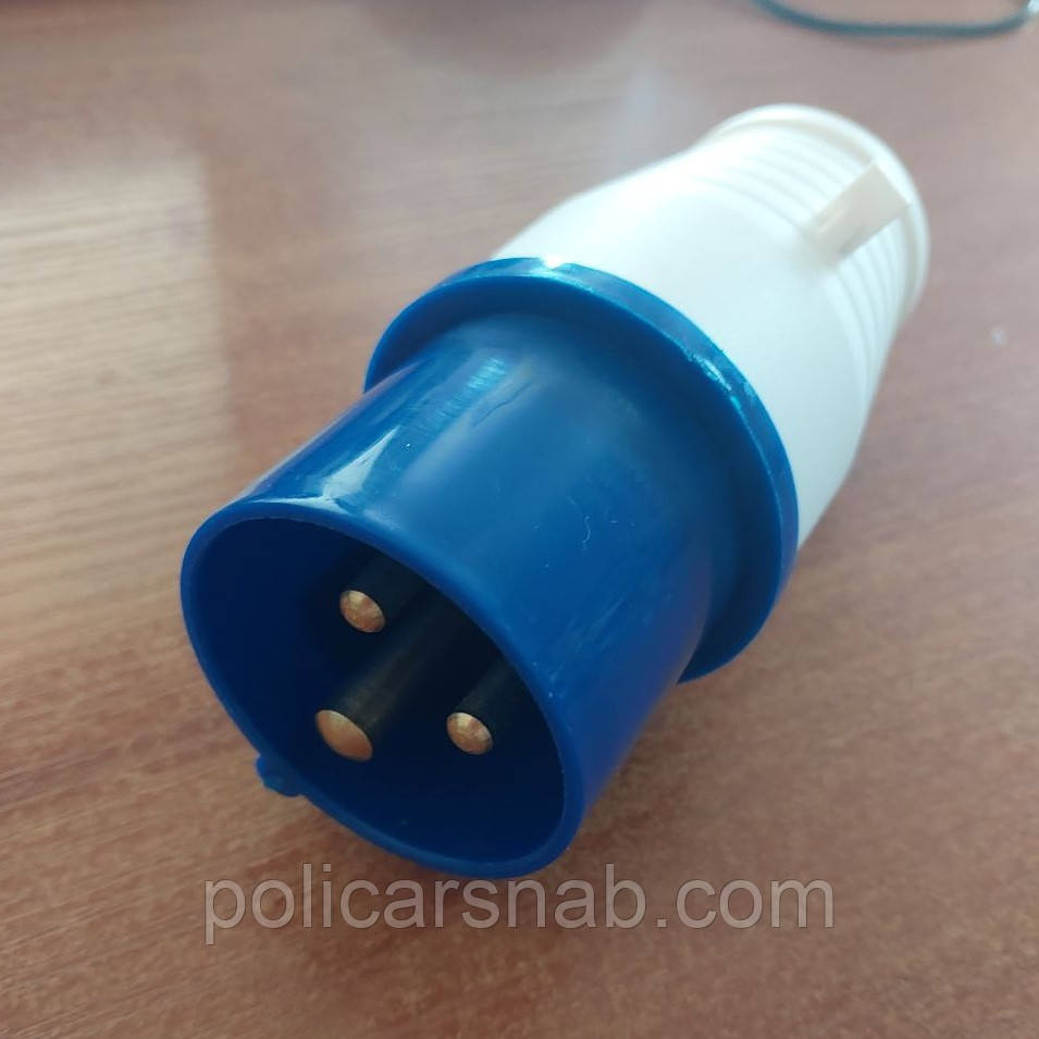 Вилка силова переносна із заземленням LEMANSO16А/3п (2п+н) 220-240V пряма LM2000, фото 1