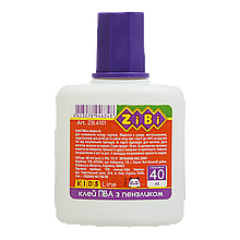 Клей ПВА 40мл. з пензликом ZiBi ZB.6101