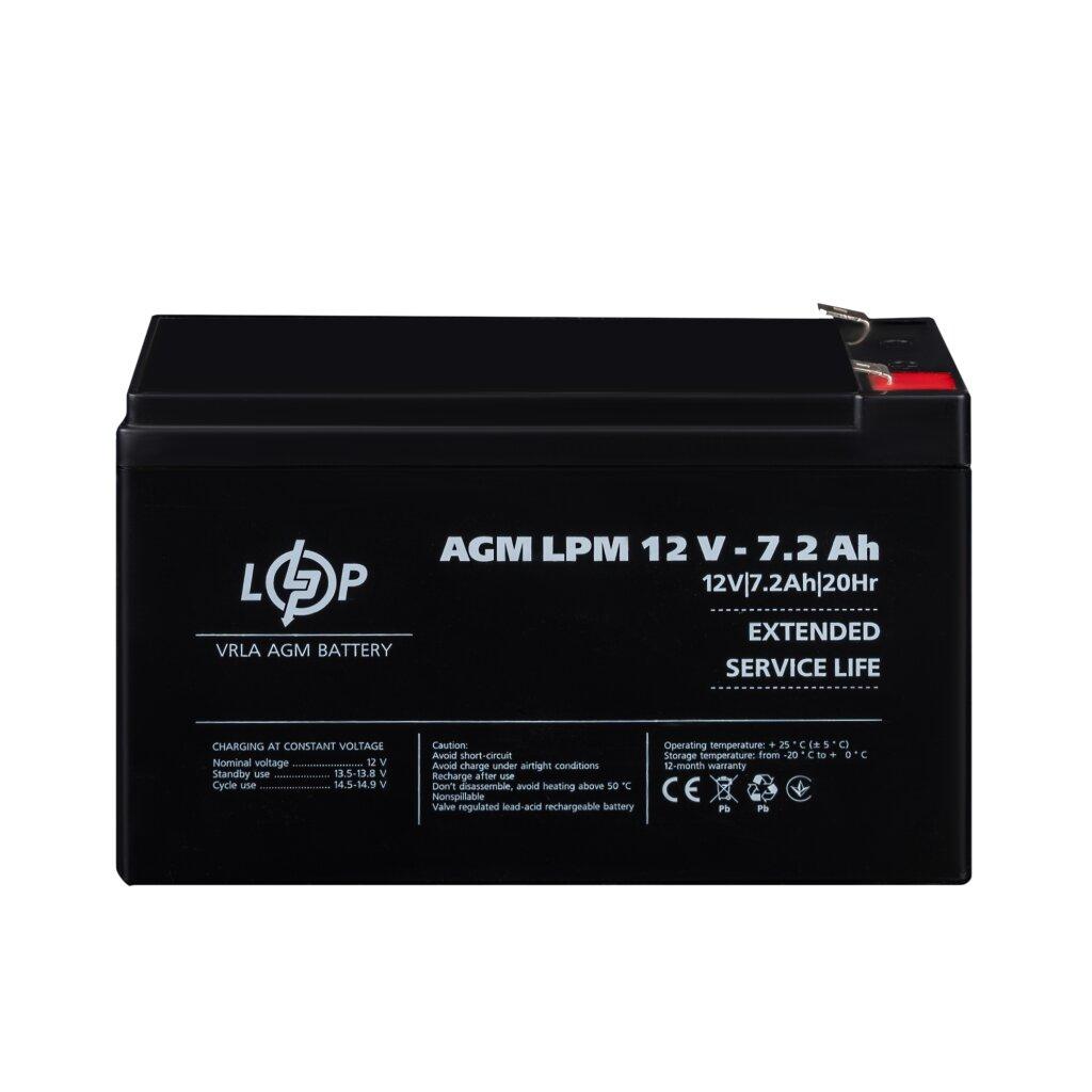 Акумуляторна батарея LogicPower AGM 12V 7.2 Ah, фото 1