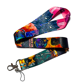 "Чорна пантера" брелок стрічка тканинна