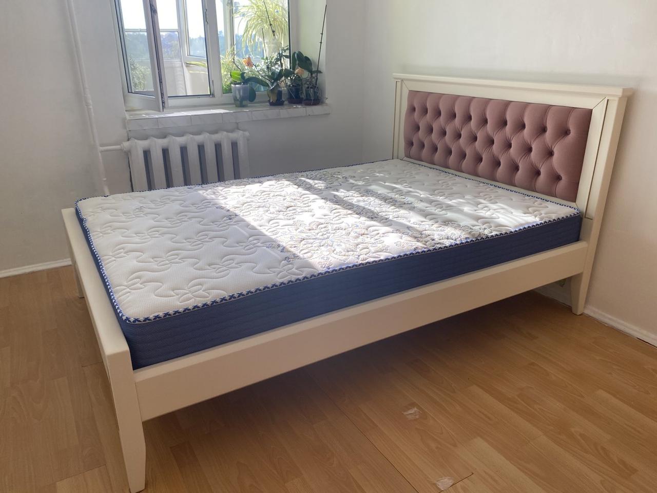 М'яке ліжко Модерн 1.4х2  DenVlad , ваніль+ золото