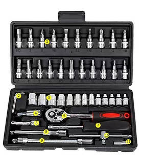 Набір інструменту 46 в 1 CR-V у кейсі для повсякденних домашніх робіт